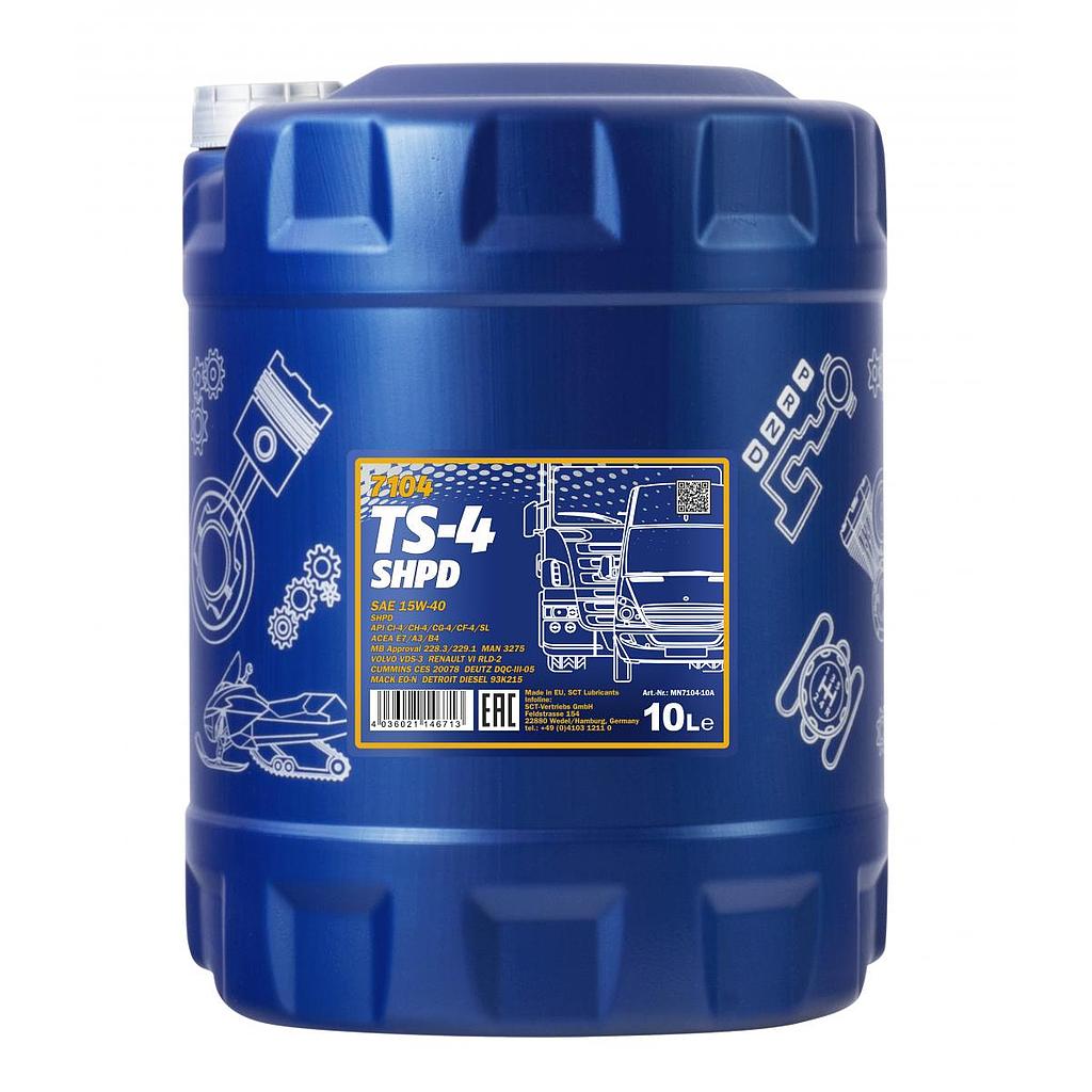 ACEITE MOTOR 15W40 TS-4 CI-4/SL ACEA E7/A3/B4 SHPD EXTRA 10L