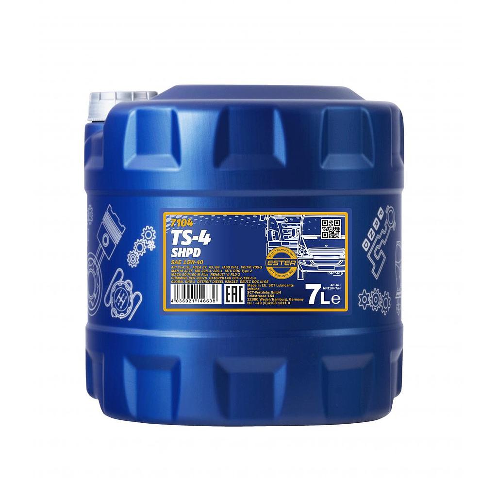 ACEITE MOTOR 15W40 TS-4 CI-4/SL ACEA E7/A3/B4 SHPD EXTRA 7L