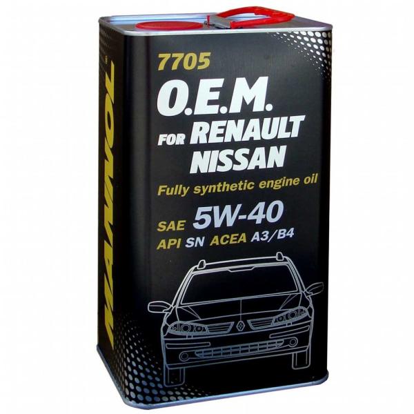 ACEITE MOTOR 5W40 SINTETICO O.E.M RENAUT/NISSAN 4L