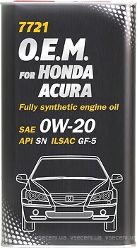 ACEITE MOTOR 0W20 SINTETICO O.E.M.  HONDA 4L