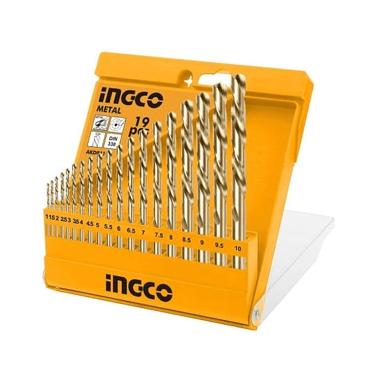 SET BROCAS HSS 19PZAS (1,1.5,2,2.5,3,3.5,4,4.5,5,5.5,6,6.5,7 INGCO